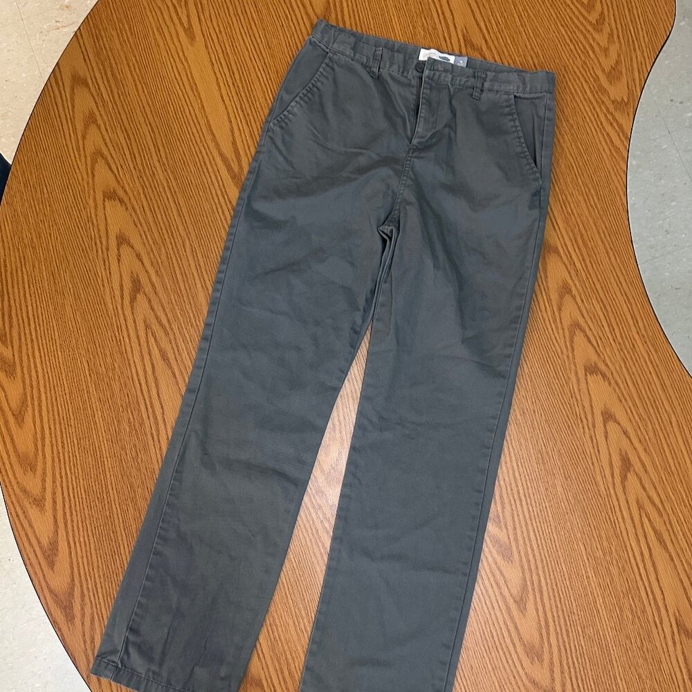 Old Navy Boys Straight Rotation Chino Pants - Grey - Size 18 (Adjustable Waist)